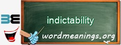 WordMeaning blackboard for indictability